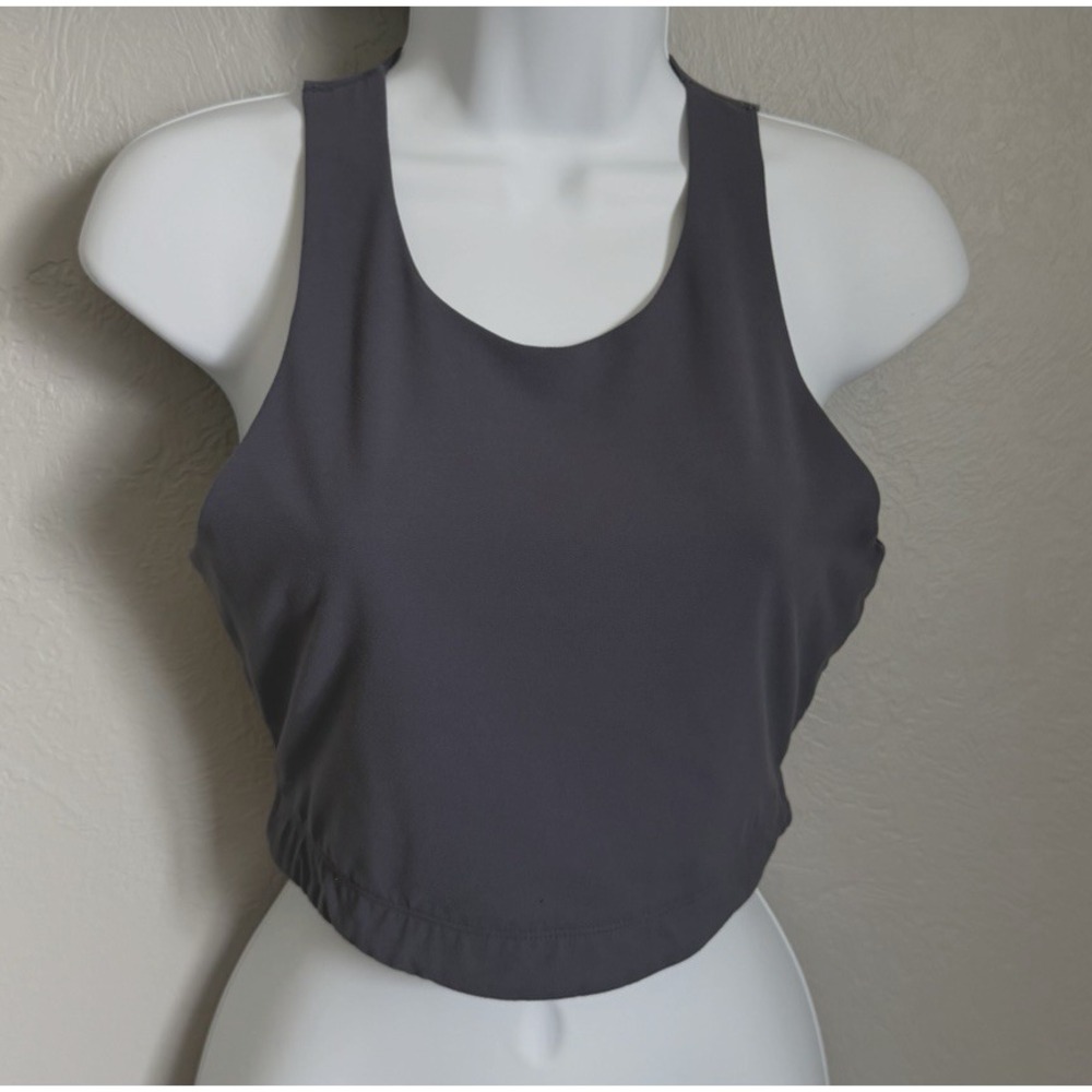 REI Cooperative Cropped Tank Womens Medium Purple High Neck Stretch Athletic